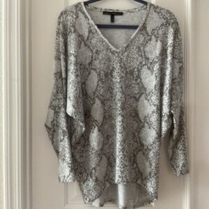 White House Black Market snake print top